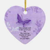 真の友達の発言を用いる蝶 セラミックオーナメント (正面)