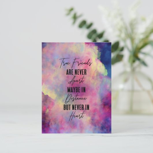 真の友達は決して離れない – ギフトアイディア ポストカード (スタンド正面)