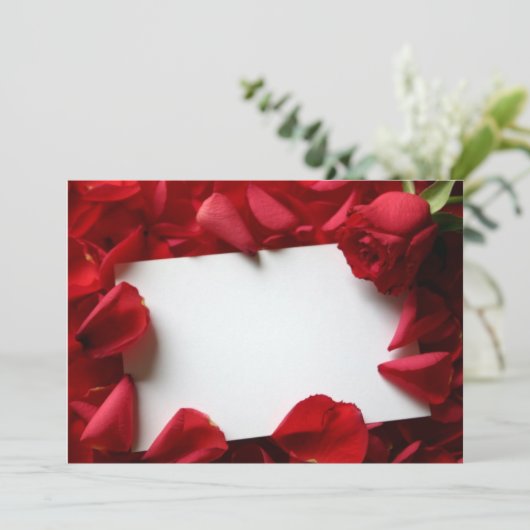 真の愛のための赤いバラ：バレンタインのカード 招待状 (スタンド正面)