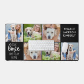 真の愛のカスタム愛犬の恋人4写真コラージュ デスクマット (キーボード&マウス)