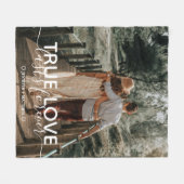 真の愛のカップルの写真 フリースブランケット (正面(横))