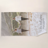 真の愛の写真モダンのギフトパーソナライズされた ビーチタオル (正面)