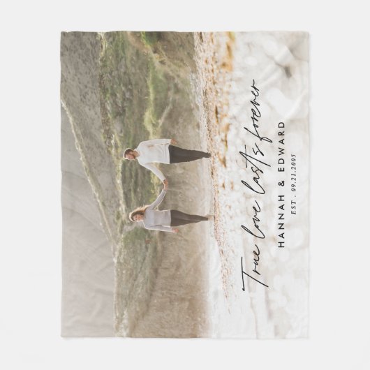 真の愛の写真モダンのギフトパーソナライズされた フリースブランケット (正面)
