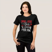 真の愛の四つの足 トライブレンドTシャツ (正面全面)