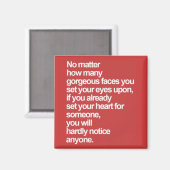 真の愛の引用文どれほど多くの豪華な顔があなたの設定 マグネット (正面/裏面)