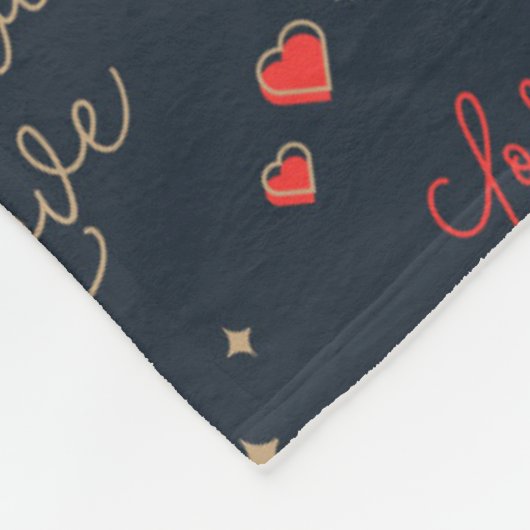 真の愛の手と花 フリースブランケット (角)