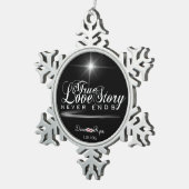 真の愛の物語が終わらないオーナメント スノーフレークピューターオーナメント (右)