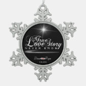 真の愛の物語が終わらないオーナメント スノーフレークピューターオーナメント (正面)