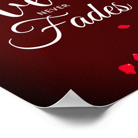 真の愛の赤いバラが消えることはない ポスター (角)