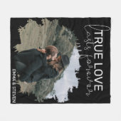 真の愛はいつまでも続く |写真 フリースブランケット (正面(横))