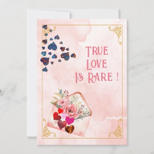 真の愛はレアバレンタインデーロマンチック引用文 シーズンカード (正面)