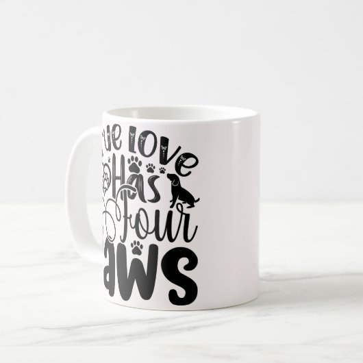 真の愛は四つの手を持って動物愛好家 コーヒーマグカップ (正面左)