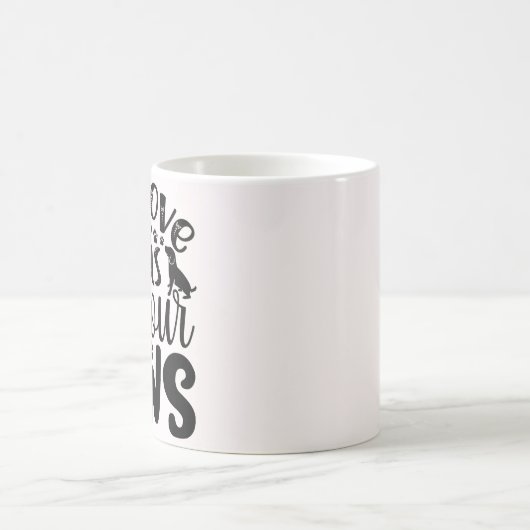 真の愛は四つの手を持って動物愛好家 コーヒーマグカップ (中央)