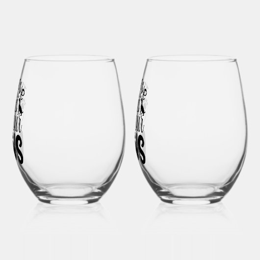 真の愛は四つの手を持って動物愛好家 ステムなしワイングラス (左)