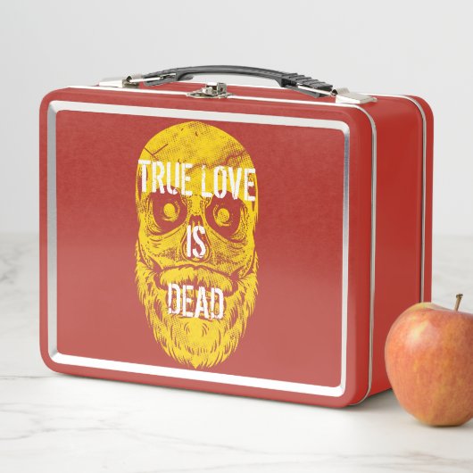 真の愛は死んでいる、大きな黄色の髭のあるスカル メタルランチボックス (インサイチュ)