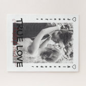 真の愛は永遠にかわいいカップルハート写真 ジグソーパズル (横)