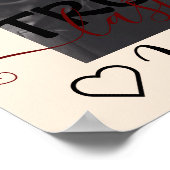 真の愛は永遠にかわいいカップルハート写真 ポスター (角)