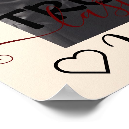 真の愛は永遠にかわいいカップルハート写真 ポスター (角)