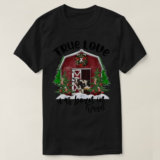 真の愛は生まれ納屋のクリスマスクリスマスパジャマにあった Tシャツ (デザイン正面)