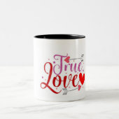 真の愛を持つコーヒーマグ ツートーンマグカップ (中央)