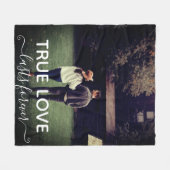 真の愛カップル写真結婚の贈り物フリースブランケット フリースブランケット (正面(横))