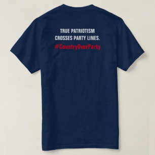 真の愛国心がパーティー線を越える Tシャツ