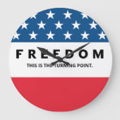 真の愛国者の自由 ラージ壁時計 (正面)