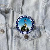 真の愛国者は一歩を踏み出す - 硫黄島 プロワクチンだけど 缶バッジ (インサイチュ)