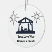 真の愛生まれは聖降誕祭の厩舎に入っていた セラミックオーナメント (左)