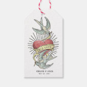 真の愛 |ヴィンテージ入れ鳥とハート ギフトタグ (正面)