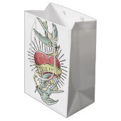 真の愛 |ヴィンテージ入れ鳥とハート ミディアムペーパーバッグ (裏面アングル)