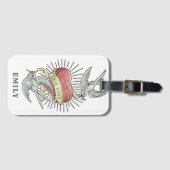 真の愛 |ヴィンテージ入れ鳥とハート ラゲッジタグ (正面横)