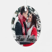 真の愛、書モダン道、休日の写真 メタルオーナメント (正面左)