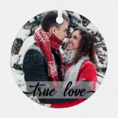 真の愛、書モダン道、休日の写真 メタルオーナメント (正面)