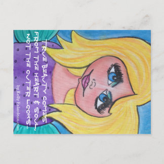真の来美しいをハートと魂から ポストカード