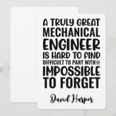 真の機械素晴らしエンジニアの評価 招待状 (正面/裏面)