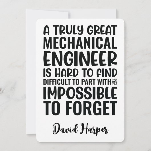 真の機械素晴らしエンジニアの評価 招待状 (正面)