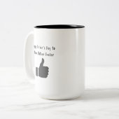 真の母への父の日の幸せf*おもしろい ツートーンマグカップ (正面左)