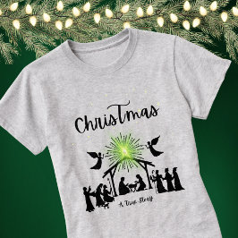 真の物語クリスチャン・クリスマス・出生・イエス Tシャツ