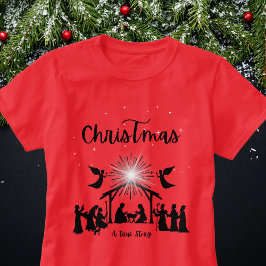 真の物語クリスチャン・クリスマス・出生・イエス Tシャツ
