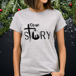 真の物語クリスチャン・クリスマス・出生・イエス Tシャツ