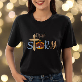 真の物語クリスチャン・クリスマス・出生・イエス Tシャツ