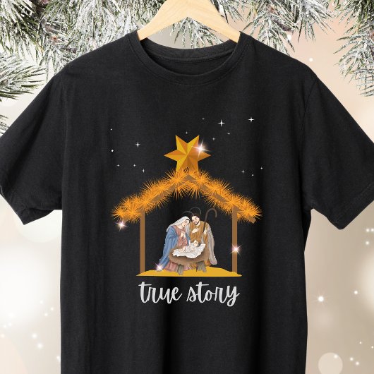 真の物語クリスチャン・クリスマス・出生・イエス Tシャツ