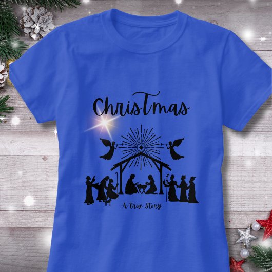 真の物語クリスチャン・クリスマス・出生・イエス Tシャツ