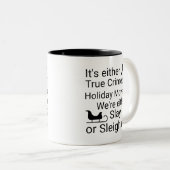 真の犯罪やホリデー映画を殺したり殺したり ツートーンマグカップ (正面右)