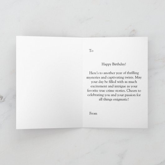 真の犯罪殺人事件の謎の刑事 カード (内部)