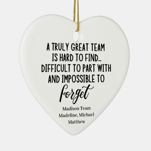 真の素晴らしチームは同僚を見つける懸命だ セラミックオーナメント (右)