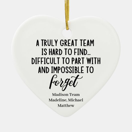 真の素晴らしチームは同僚を見つける懸命だ セラミックオーナメント (正面)
