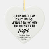 真の素晴らしチームは同僚を見つける懸命だ セラミックオーナメント (裏面)