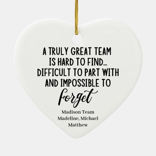 真の素晴らしチームは同僚を見つける懸命だ セラミックオーナメント (裏面)